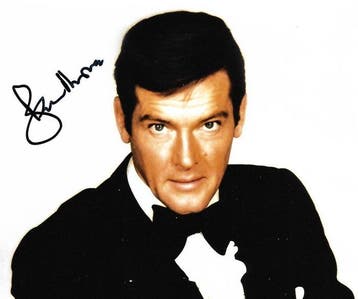 Roger Moore - Autographed Photo James Bond 007 with bbc, Nieuw