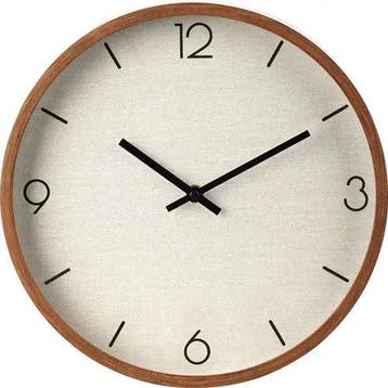 2dekans | Koopman Wandklok hout look rond 30cm multicolor, Ophalen of Verzenden, Nieuw