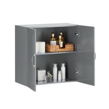 2dekans | SoBuy Wandkast met 2 Deuren - 60x30x60 cm - Grijs, Ophalen of Verzenden, Nieuw