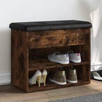 vidaXL Schoenenbankje 62x32x50 cm bewerkt hout gerookt, Verzenden, Nieuw