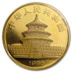 Chine. 100 Yuan 1986 1 oz ¥100 CNY Chinese Gold Panda BU, Postzegels en Munten