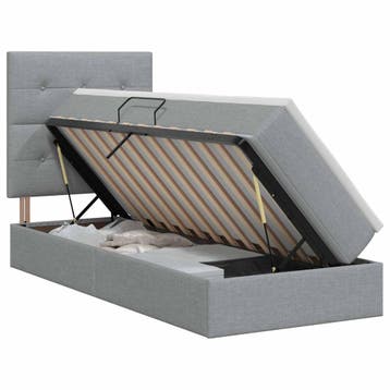 vidaXL Opslag bed met matras met opslag Lichtgrijs 90 x 190, Verzenden