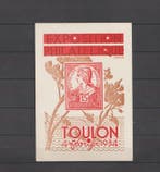 France 1934 - carte officielle expo toulon avec sa vignette