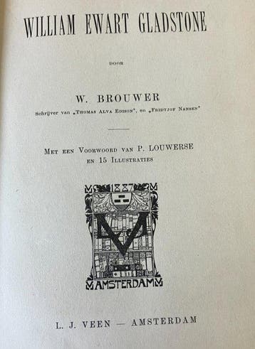 W. Brouwer - Antiek boek William Ewart Gladstone met