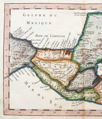 Central America - Mexique, Honduras; N. Bellin - Carte des