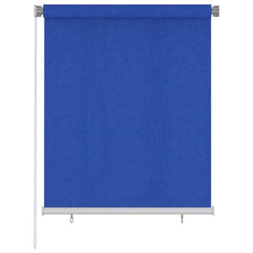 vidaXL Rolgordijn voor buiten 125(B)x140(H) cm HDPE blauw, Huis en Inrichting, Verzenden, Nieuw
