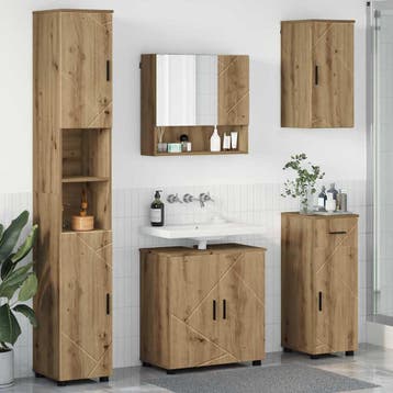 vidaXL Badkamermeubel Set 5 st Artisan Eiken 61 x 35 x 64 cm, Huis en Inrichting, Verzenden, Nieuw