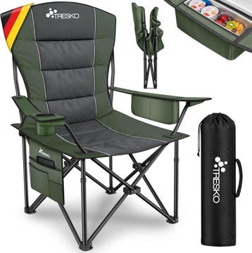 TRESKO® Campingstoel - Visstoel - Vouwstoel - Groen, Caravans en Kamperen, Kampeermeubelen, Verzenden, Nieuw