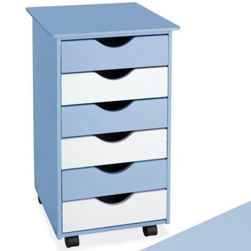 Ladekast van hout 65x36x40cm - blauw, Huis en Inrichting, Kasten | Roldeurkasten en Archiefkasten, Verzenden, Nieuw