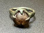 Médiéval, époque des Croisés Bronze Anneau symbolique avec