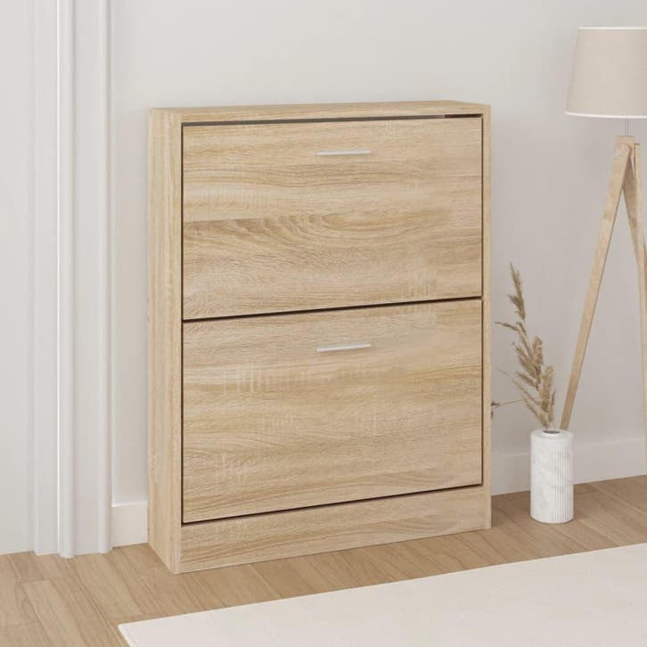 vidaXL Schoenenkast eiken 59x17x81 cm bewerkt hout, Huis en Inrichting, Kasten | Schoenenkasten, Nieuw, Verzenden