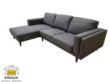 Hoekzetel donkergrijs 250 cm, houten poten – nieuw, Maison & Meubles, Verzenden