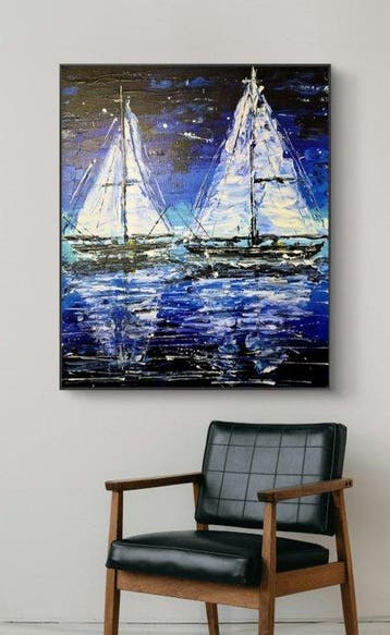 Micha Lenartowicz - Sea Stories (Stretched On The Frame -, Antiquités & Art