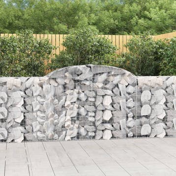 vidaXL Schanskorf gewelfd 300x30x100/120 cm gegalvaniseerd, Verzenden
