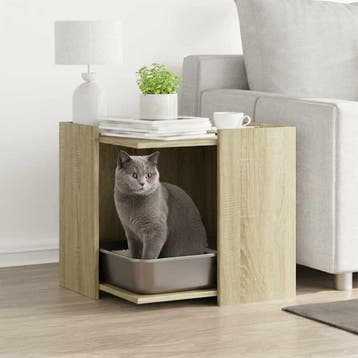 vidaXL Kattenbakomheining Sonoma Eiken 53 x 53 x 51 cm, Verzenden