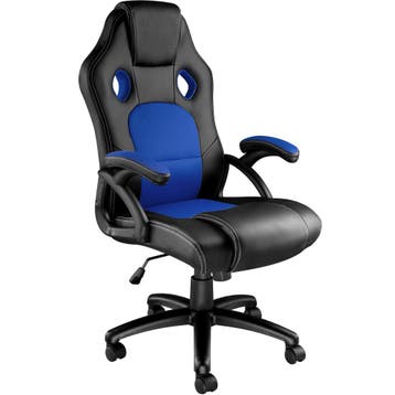 tectake Bureaustoel Tyson - zwart/blauw, Verzenden, Nieuw