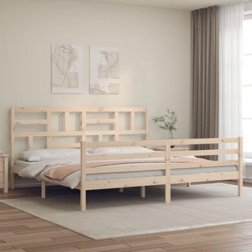 vidaXL Bedframe met hoofdbord massief hout, Verzenden, Nieuw