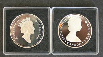 Canada. Elizabeth II. 1 Dollar 1985-1990 (Lot of 2 coins)