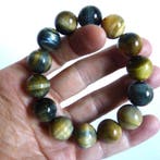 Collectie armbanden met tijgeroog in goud en blauw- 138 g
