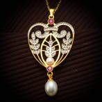 Sans prix de réserve - Collier Argent Diamant (Naturelle) -
