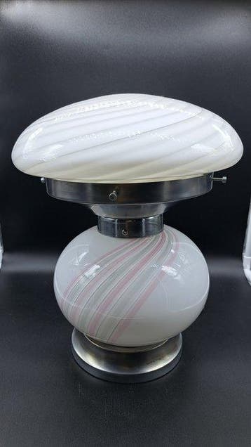 Tafellamp - Glas, Metaal, Chroom - Lamp Swirl Murano, Antiek en Kunst