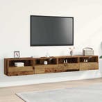 vidaXL TV Wandkast 2 pcs Oud Hout 100 x 30 x 30 cm Bewerkt, Huis en Inrichting, Verzenden, Nieuw
