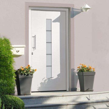vidaXL Voordeur 100x210 cm aluminium en PVC wit, Verzenden