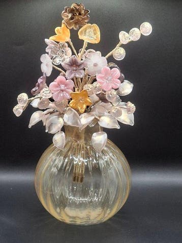Murano - Sculpture, Bouquet en verre Murano - 28 cm - Verre