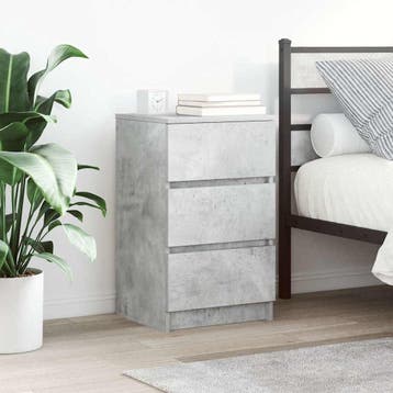 vidaXL Nachtkastje met 3 lades 39x35x65 cm betongrijs, Huis en Inrichting, Slaapkamer | Nachtkastjes, Verzenden, Nieuw