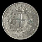 Italië, Koninkrijk Sardinië Carlo Alberto. 5 Lire 1843-P,