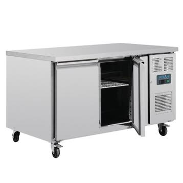 Polar U-serie 2-deurs Koelwerkbank met euronorm opslag 427L, Verzenden