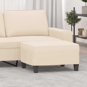 vidaXL Voetenbank 70x55x41 cm microvezelstof beige, Verzenden, Nieuw