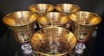 ISMIE LUX - Drinkservies (6) - alle vol goud onvergelijkbare
