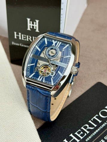 Heritor - Masterson Automatic Open Heart - Silver/Blue -, Nieuw