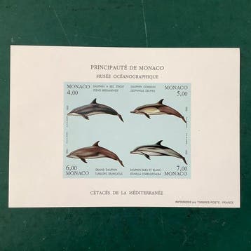 Monaco 1992 - Speciale blok Whales niet geperforeerd - MNH -, Postzegels en Munten, Gestempeld