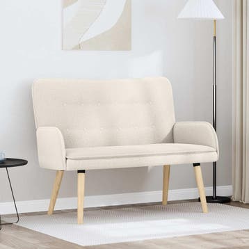 vidaXL 2-Zits Sofa Crèmekleurig 115 x 61 x 87 cm Bouclé, Verzenden