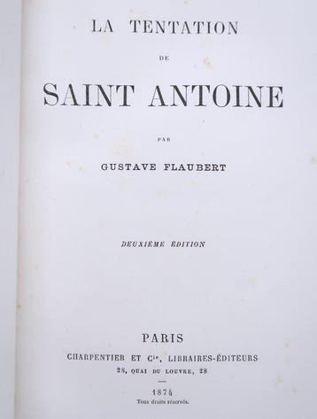 Gustave Flaubert - La tentation de Saint-Antoine - 1874, Antiquités & Art