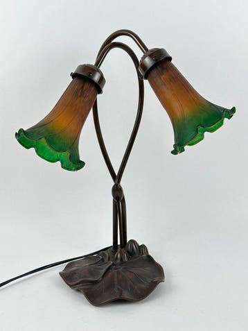 Tafellamp - Glas, Metaal - Een lamp van pâte de verre in de