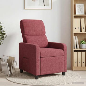 vidaXL Recliner Wijnrood Polyester, Verzenden