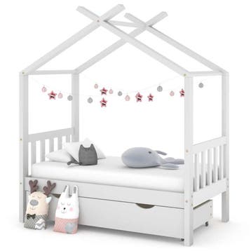 vidaXL Kinderbedframe met lade massief grenenhout 70x140 cm, Verzenden