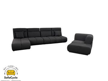 Hoekzetel zwart in stof, modulair – overstock, Huis en Inrichting, Verzenden, Nieuw