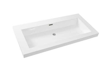 Vision kunstmarmer wastafel zonder kraangat 100x46 wit, Ophalen of Verzenden, Nieuw