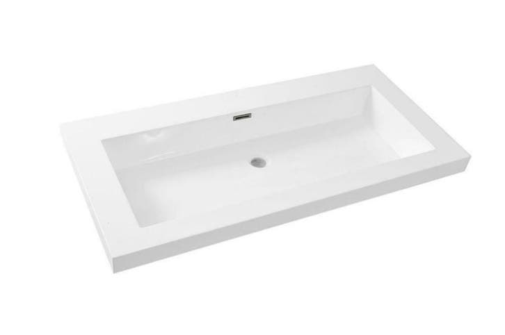 Vision kunstmarmer wastafel zonder kraangat 100x46 wit, Maison & Meubles, Salle de bain | Meubles de Salle de bain, Enlèvement ou Envoi