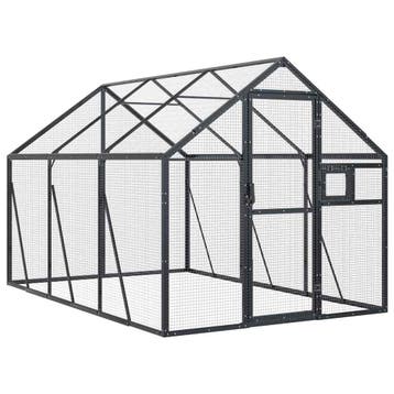 vidaXL Volière 1,79x3x1,85 m aluminium antracietkleurig, Verzenden, Nieuw