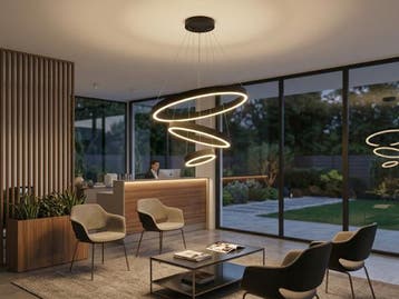 Veiling - Hanglamp Zand Zwart Trio Ring 60W LED CCT 3 Kleur