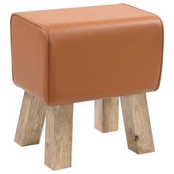 vidaXL Bank 40 x 30 x 45 cm Echt Leer Bruin, Verzenden, Nieuw