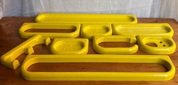 Toiletset - Plastic - Vintage badkamerset van plastic in