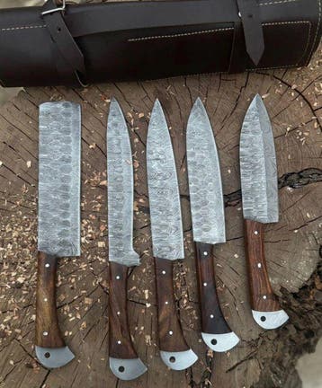 Keukenmes - Kitchen knife set - Staal, Hout, Living