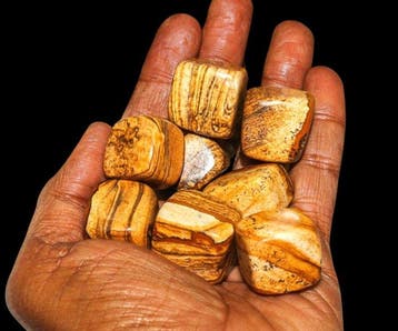 2,5 kg Natuurlijke Picture Jasper Getrommelde stenen - India
