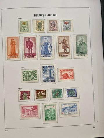 België 1950/1969 - DAVO LX II volledig gevuld incl. blokken, Postzegels en Munten, Gestempeld